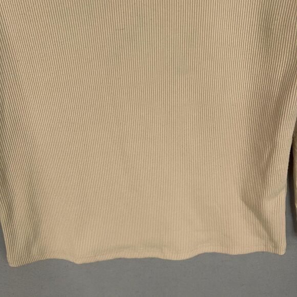 Dolan Anthropologie Shirt Womens Medium Ivory Ribbed Puff Pearl Minimal Feminine - Picture 3 of 15